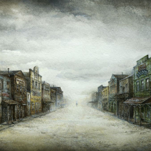 Дикий запад акварель