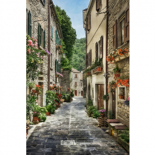 Старая улица маслом