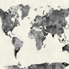 Карта мира акварельная серая