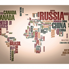 Фотообои Карта мира из слов