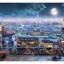 Ночь в Париже фреска
