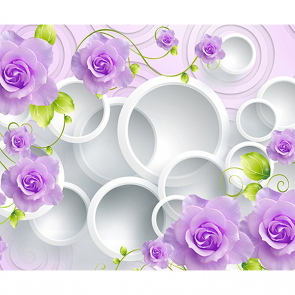 Фотообои Фиолетовые розы с кругами