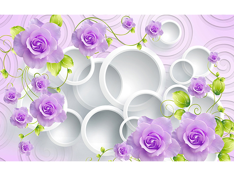 Фиолетовые розы с кругами 1217